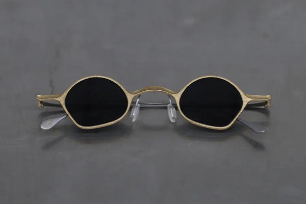 Rigards copper titanium hand-polished shaped frame glasses RG1923CU series RG-RG1923CU-FGTK retro copper frame matte dark gray lens